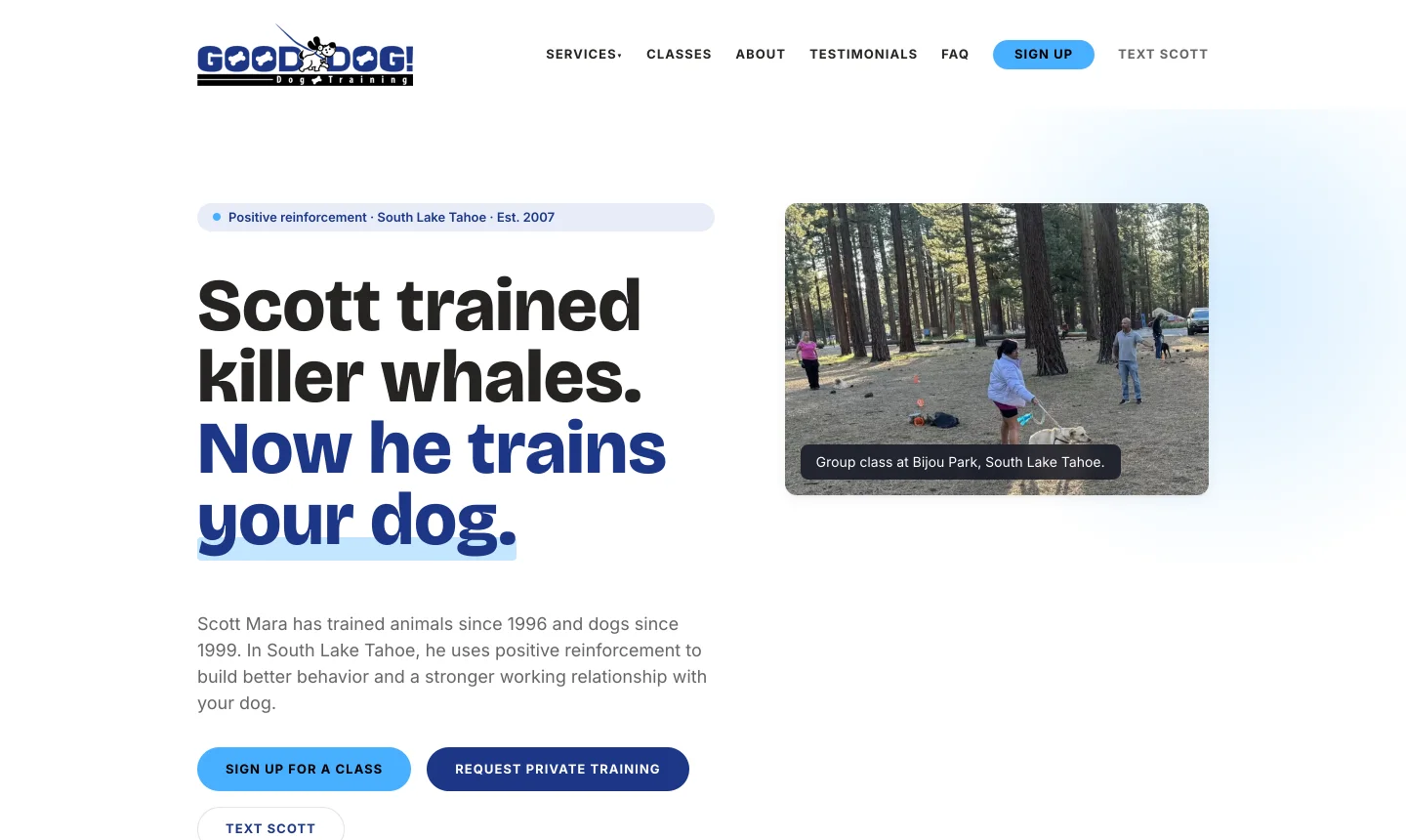 Good Dog website